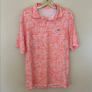 Vineyard Vines Men's Coral Patterned Polo